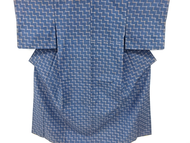 幾何学模様織り出し手織り紬着物